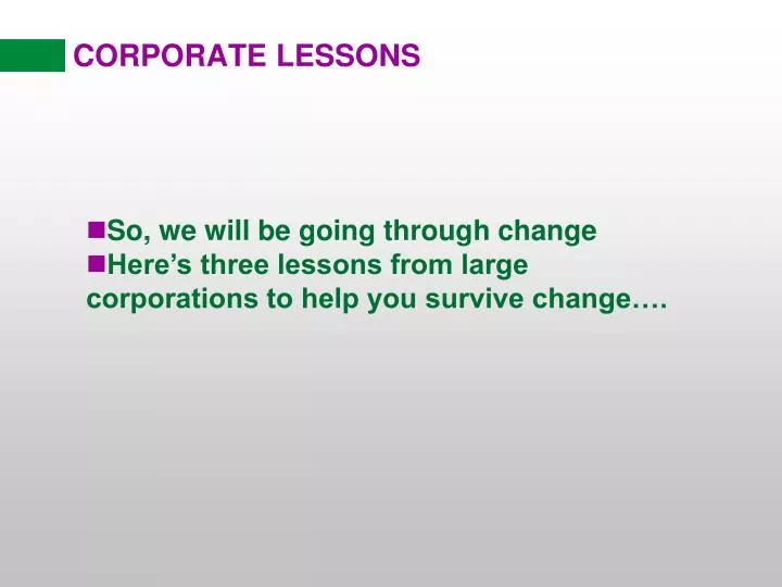 corporate lessons