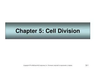 Chapter 5: Cell Division