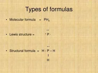 Types of formulas