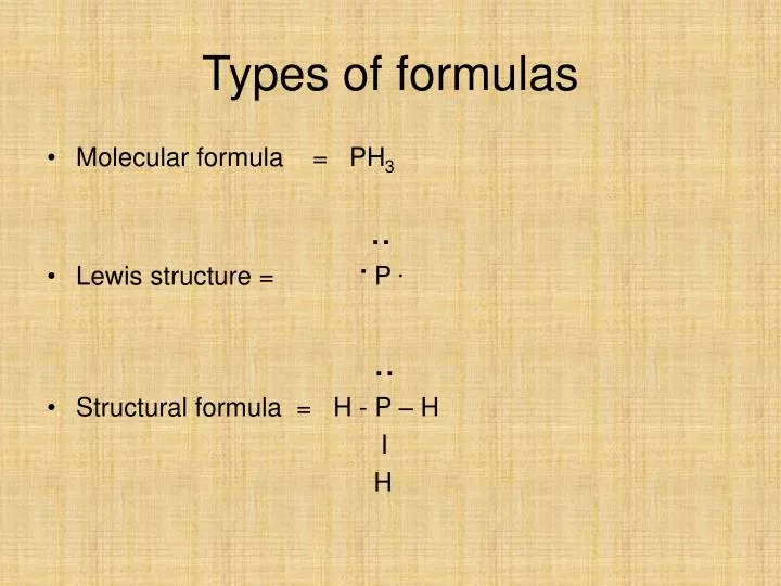 types of formulas