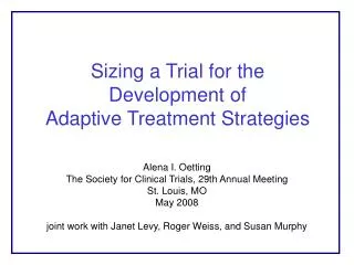 Sizing a Trial for the Development of Adaptive Treatment Strategies