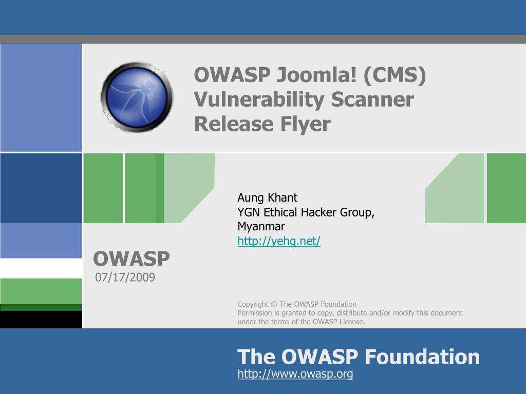 PPT - OWASP Joomla! Vulnerability Scanner Release: Enhancements and ...