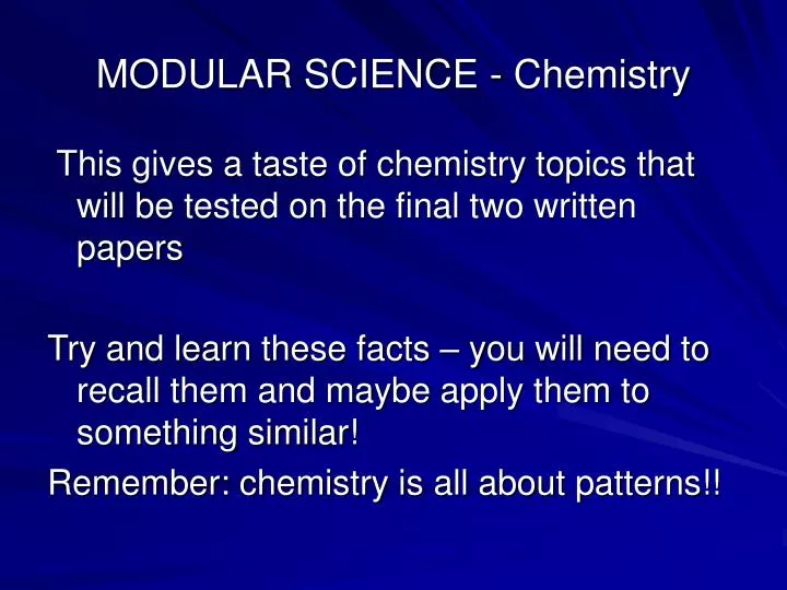 modular science chemistry