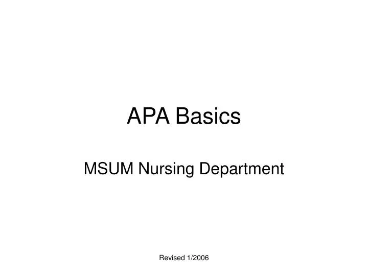 apa basics