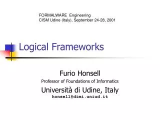 Logical Frameworks