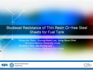 Biodiesel Resistance of Thin Resin Cr-free Steel Sheets for Fuel Tank