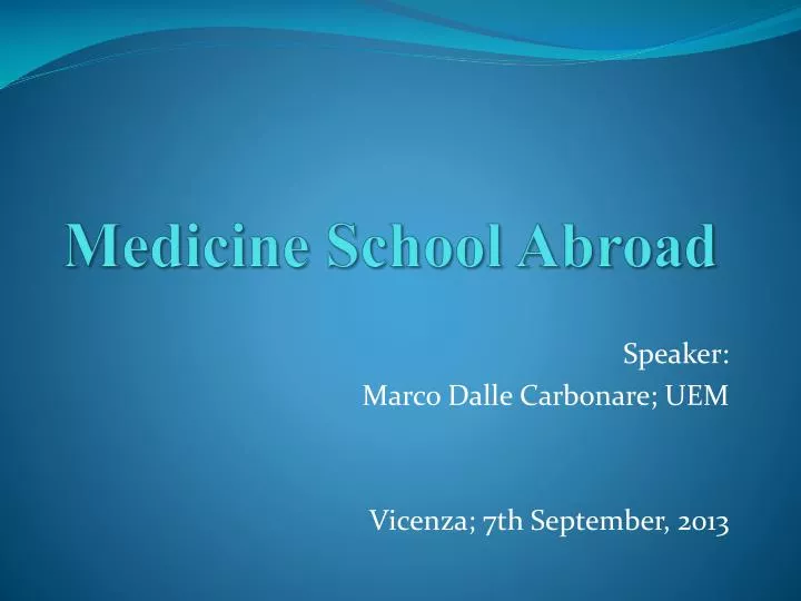 medicine school abroad