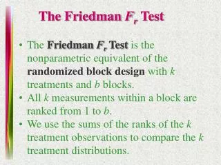 The Friedman F r Test