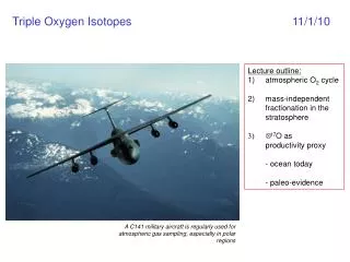 Triple Oxygen Isotopes 					11/1/10