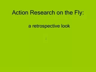 Action Research on the Fly: