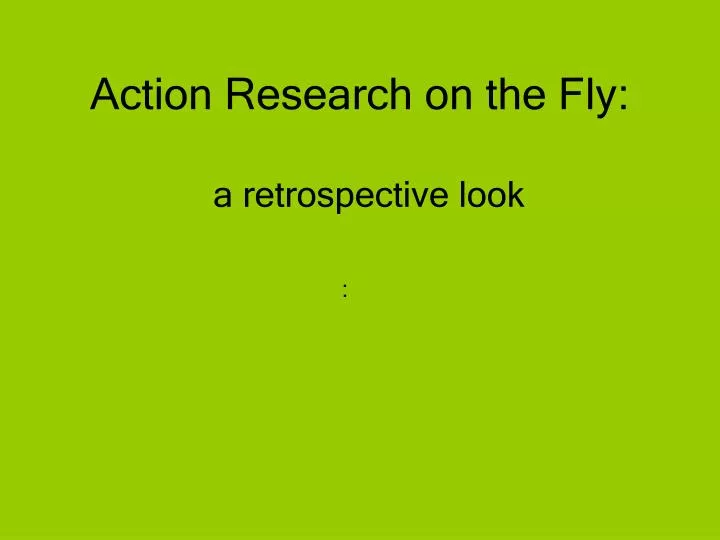 action research on the fly