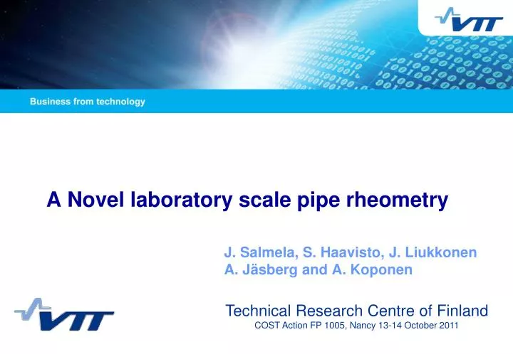 a novel laboratory scale pipe rheometry