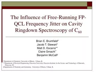 The Influence of Free-Running FP-QCL Frequency Jitter on Cavity Ringdown Spectroscopy of C 60