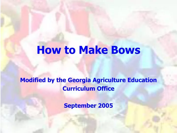 how to make bows
