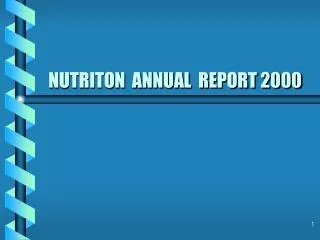 NUTRITON ANNUAL REPORT 2000