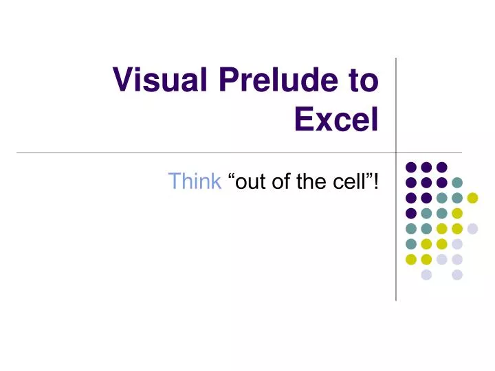 visual prelude to excel