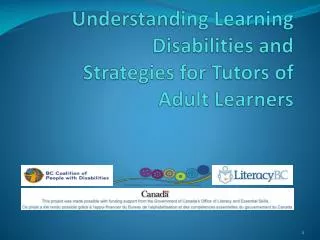 Understanding Learning Disabilities and Strategies for Tutors of Adult Learners