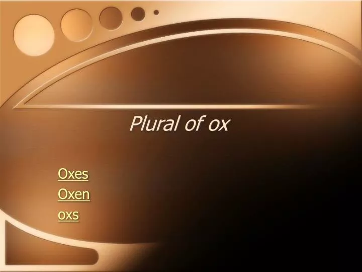 plural of ox