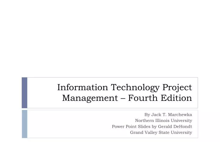 information technology project management fourth edition