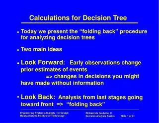 Calculations for Decision Tree
