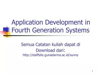 Application Development in Fourth Generation Systems