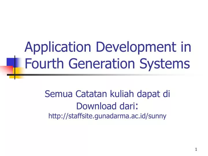 application development in fourth generation systems