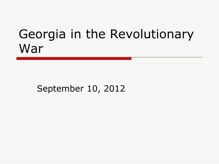 georgia in the revolutionary war