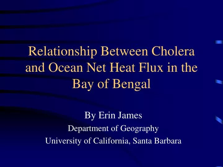 relationship between cholera and ocean net heat flux in the bay of bengal