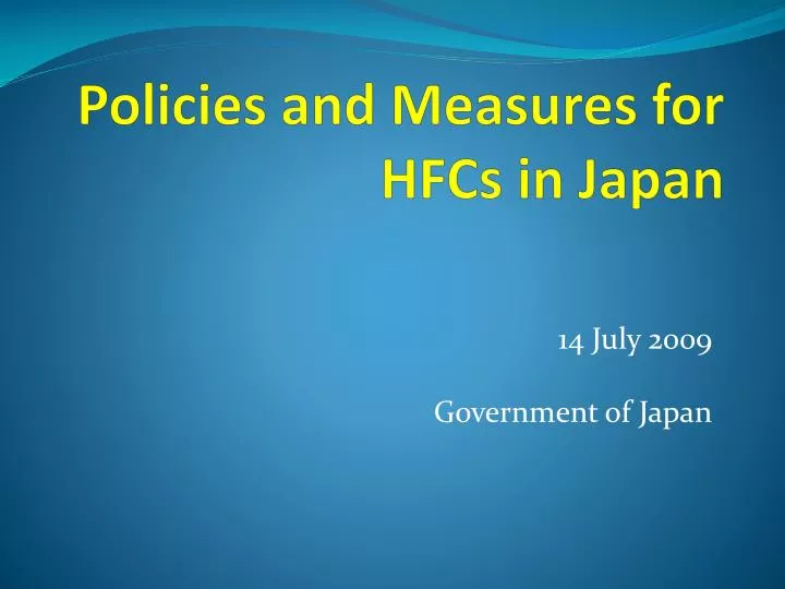 policies and measures for hfcs in japan