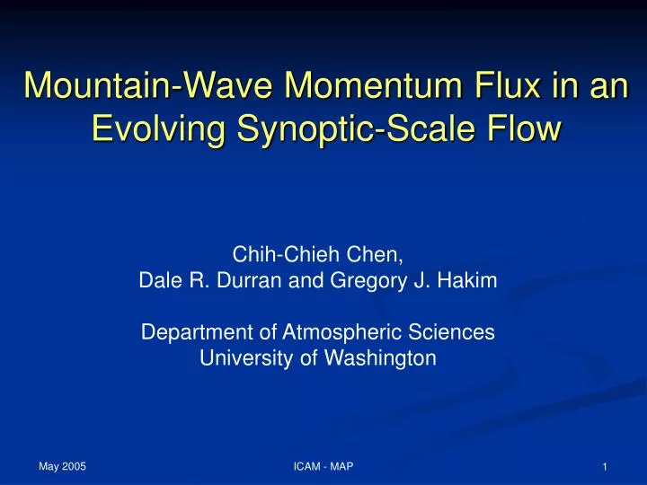 mountain wave momentum flux in an evolving synoptic scale flow
