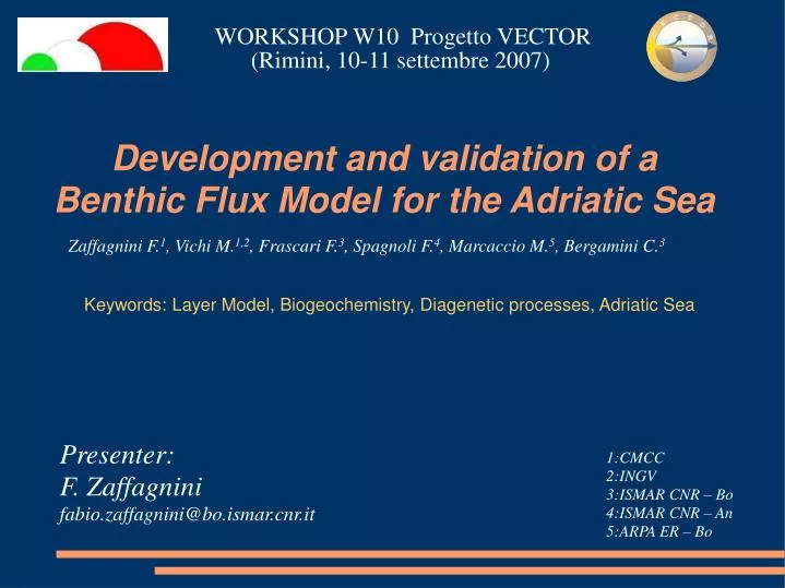 development and validation of a benthic flux model for the adriatic sea
