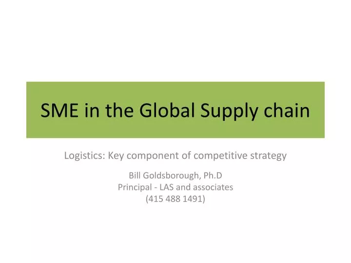 sme in the global supply chain