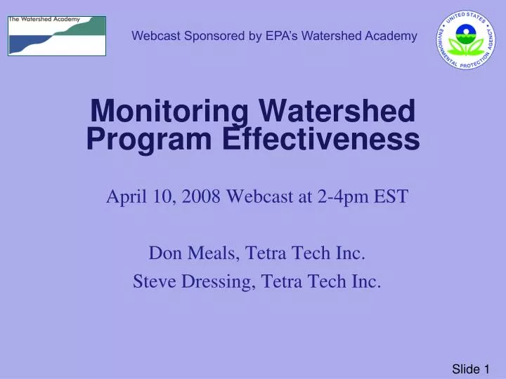 monitoring watershed program effectiveness
