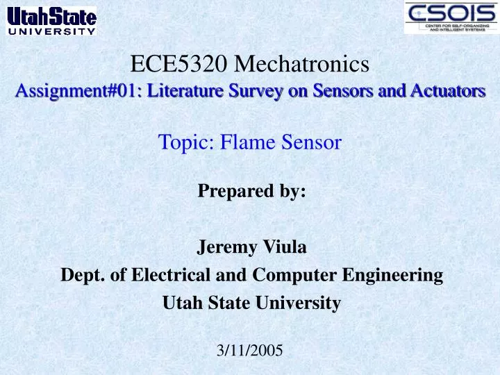 ece5320 mechatronics assignment 01 literature survey on sensors and actuators topic flame sensor