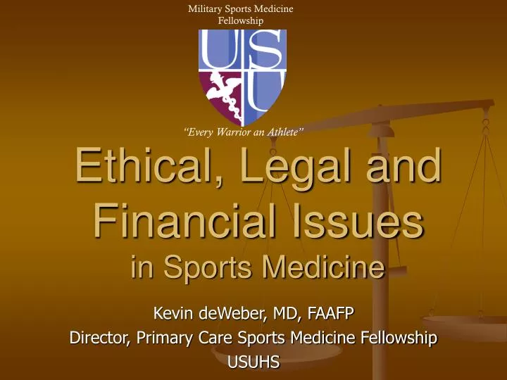 ethical legal and financial issues in sports medicine