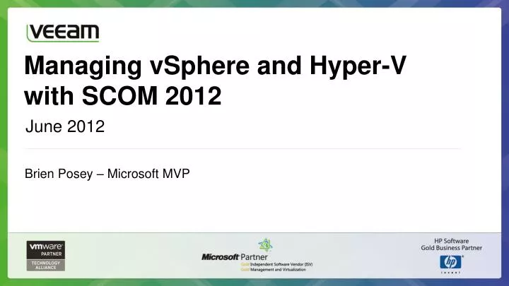 managing vsphere and hyper v with scom 2012
