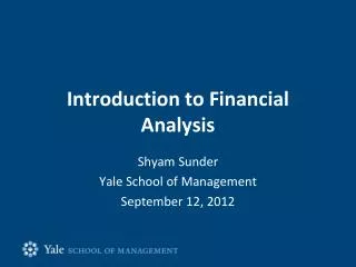 Introduction to Financial Analysis