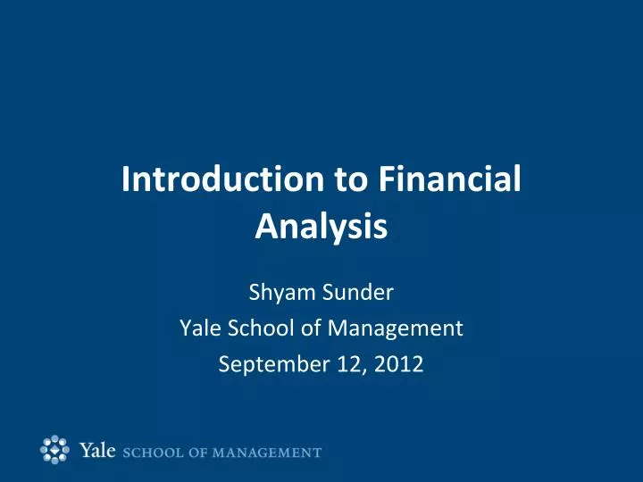 introduction to financial analysis