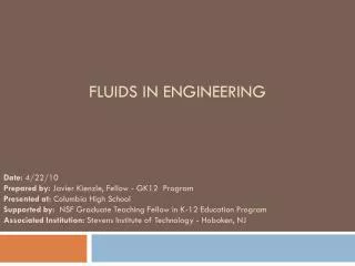 Fluids in engineering
