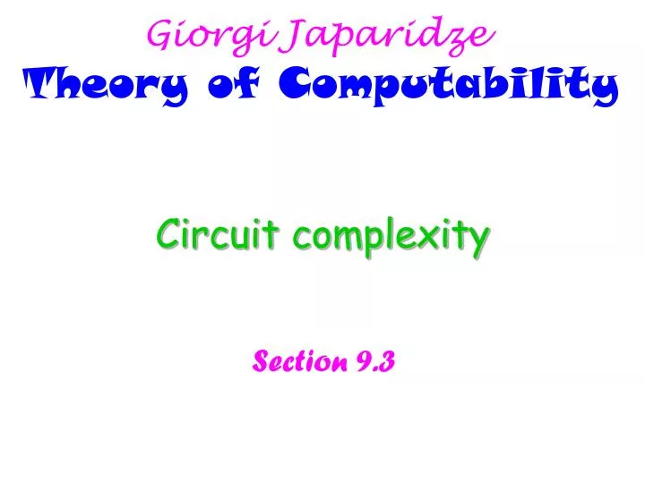 circuit complexity