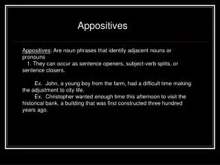 Appositives