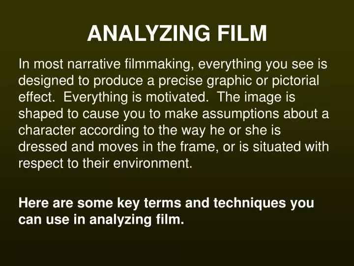 analyzing film