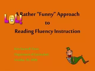 A Rather “Funny” Approach to Reading Fluency Instruction