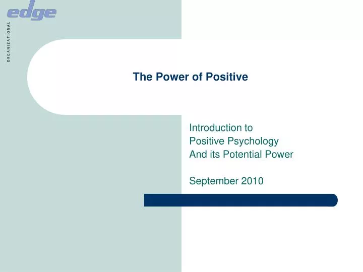 the power of positive