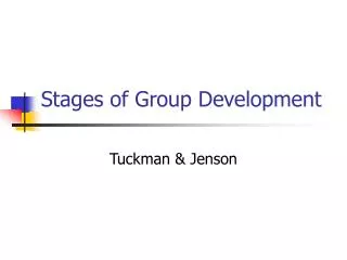 Stages of Group Development