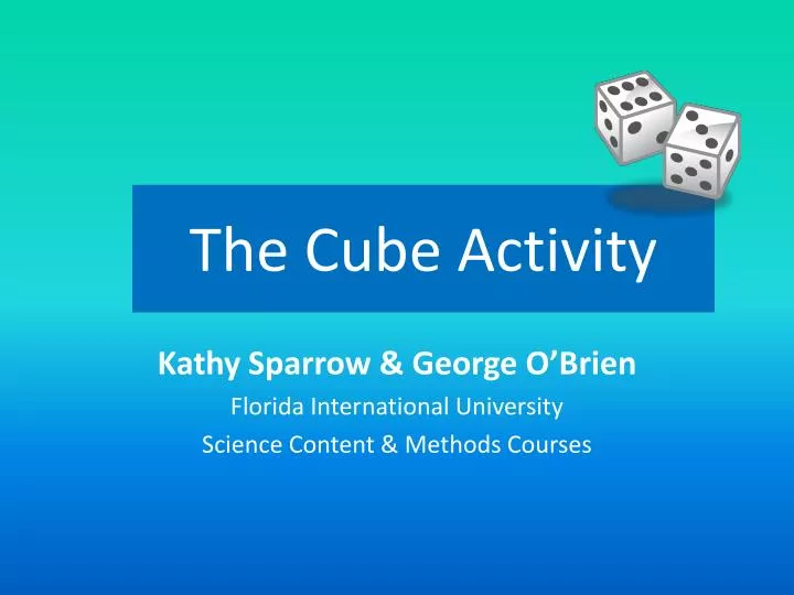 the cube activity