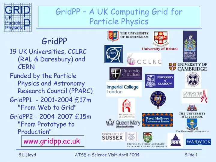 gridpp a uk computing grid for particle physics