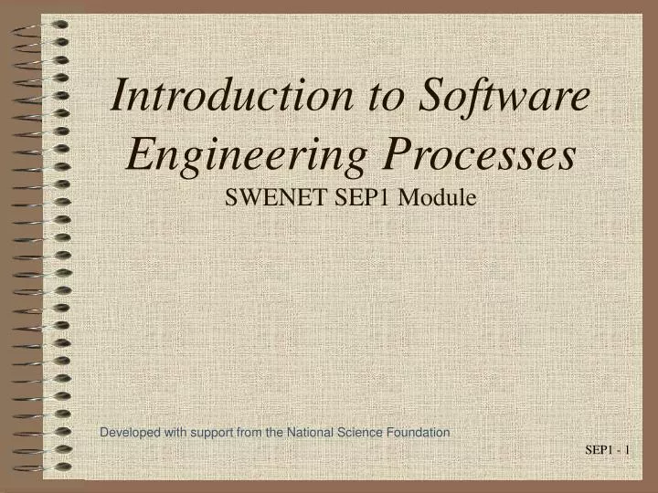 introduction to software engineering processes swenet sep1 module