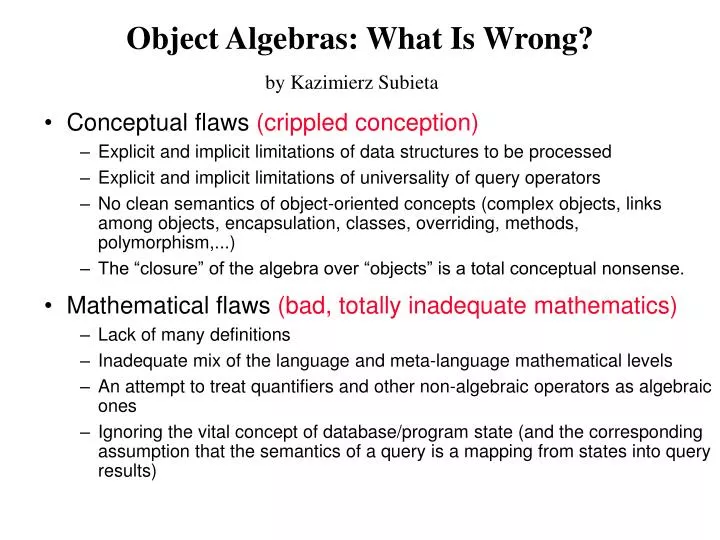 object algebras what is wrong