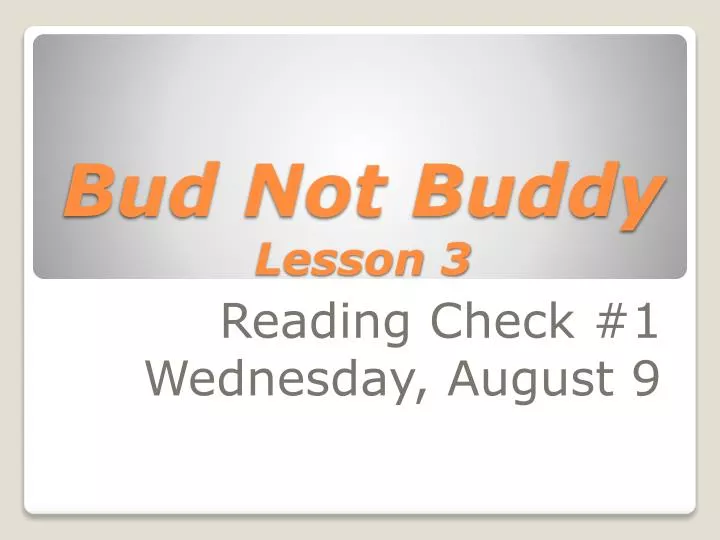 bud not buddy lesson 3